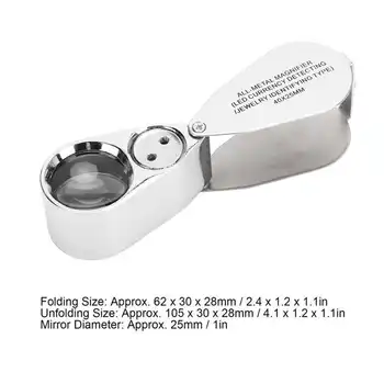 

40X Mini Pocket Magnifier LED UV Foldable Portable Magnifier Eye Loupe Magnifying Glass for Jeweler Jewelry Loupe Magnifier