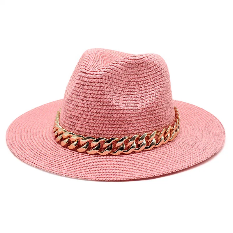 Sun hat straw hat grass green donut chain accessories beach style ladies straw fedora unisex панама