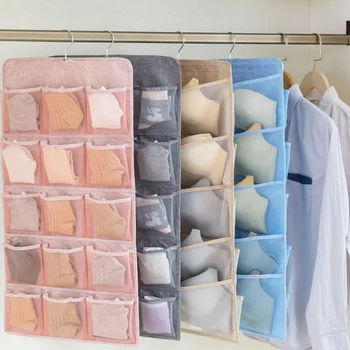 

Multi Hanging Bag Pocket Underwear Rack Socks Bra Over Door Organizer Cosmetic Jewellery Storage Wardrobe Organize