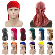 Унисекс дышащая бархатная тюрбан шляпа Durag парики ДУ тюрбан Кепка chemo с длинным шлейфом для девочек на пиратская шляпа Для мужчин wo Для мужчин женские аксессуары для волос