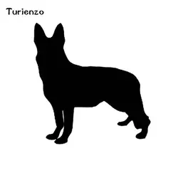 Turienzo 13,5*14 см немецкая овчарка виниловая наклейка силуэт наклейки Pet Dog окно декоративные наклейки черный/белый CT-1169