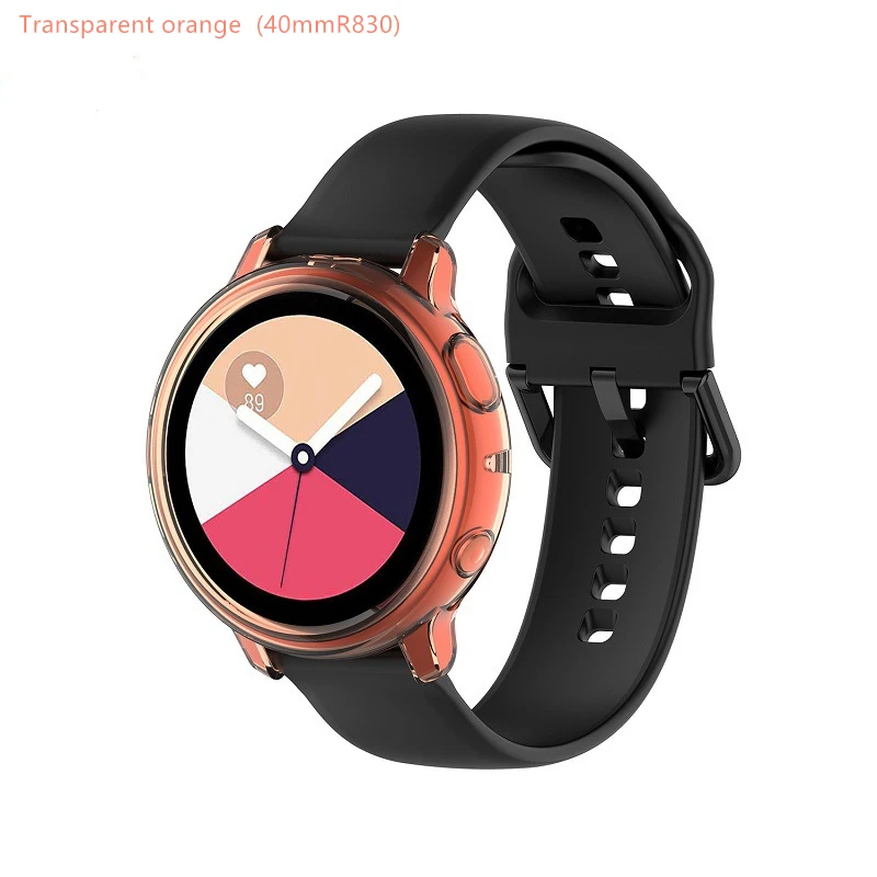 Orange (40mmR830) Для samsung galaxy watch active2 generation R830 R820 прозрачный защитный чехол ТПУ мягкий пластиковый анти-осенний защитный чехол - Цвет: Orange (40mmR830)
