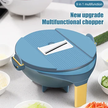 

Multifunctional Vegetable Grater Slicer Chopper with Drain Basket Veggie Cutter Drain Bowls Sets Kitchen Tool J99Store