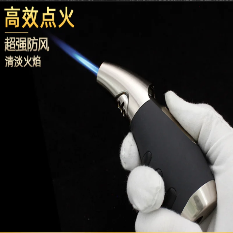 

Outdoor Barbecue Metal Elbow Turbo Lighter Torch Windproof Press Gas Lighter Cigar Smoking Set Torch Gun Men's Gadget Gift