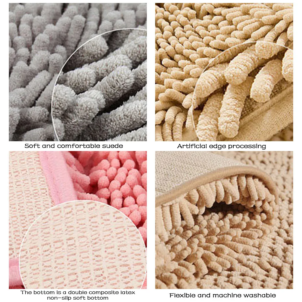 Non Slip Bath Mat Bathroom Carpet Bathroom Comfortable Bath Pad Living Room Bedroom Large Size Mat E3