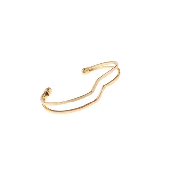 

Ornament Cool Exaggeration Double Layer Alloy Bracelet-Style Simple V-Shaped Hand Jewelry