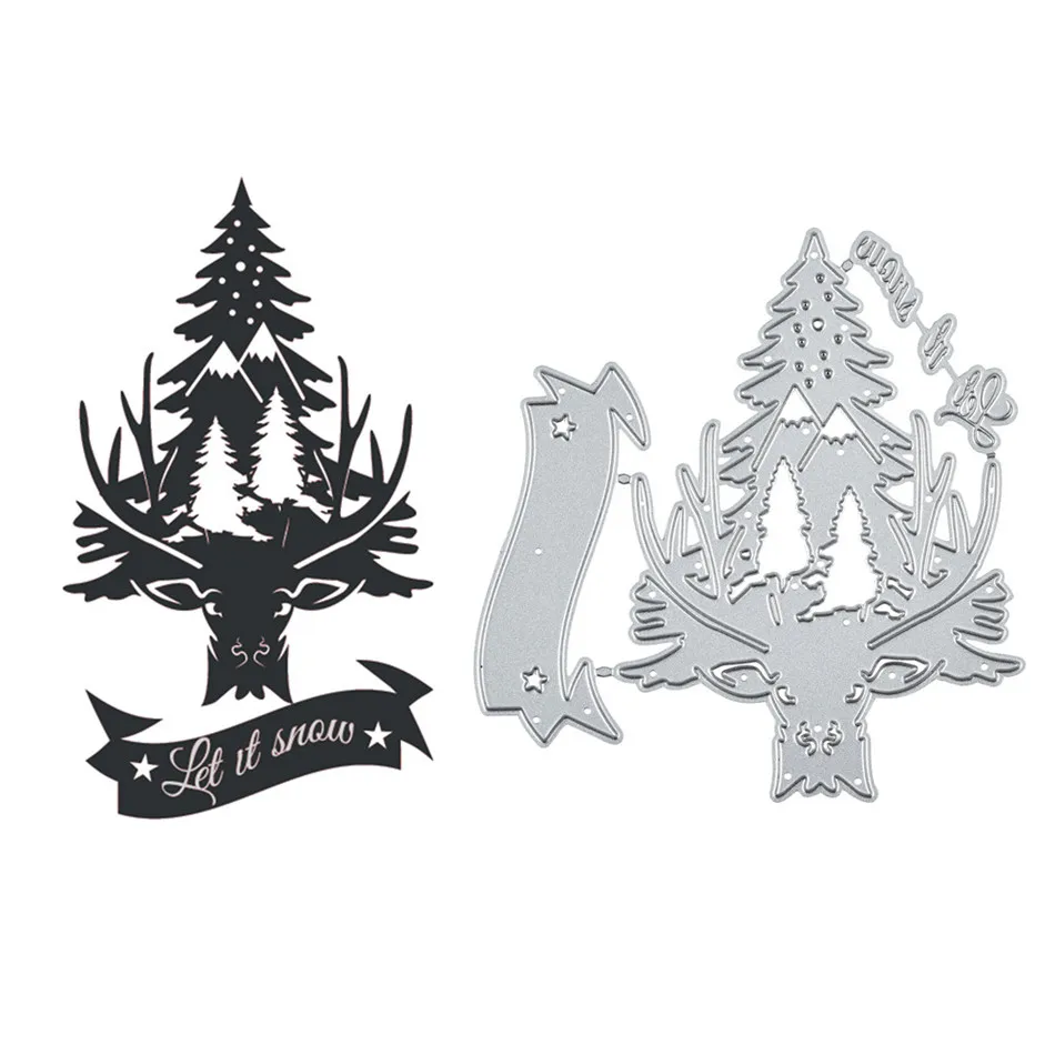 

YaMinSanNio Xmas Gift Dies Christmas Tree Metal Cutting Dies New 2019 Scrapbooking Album Die Cut Embossing Stencil Decor Crafts