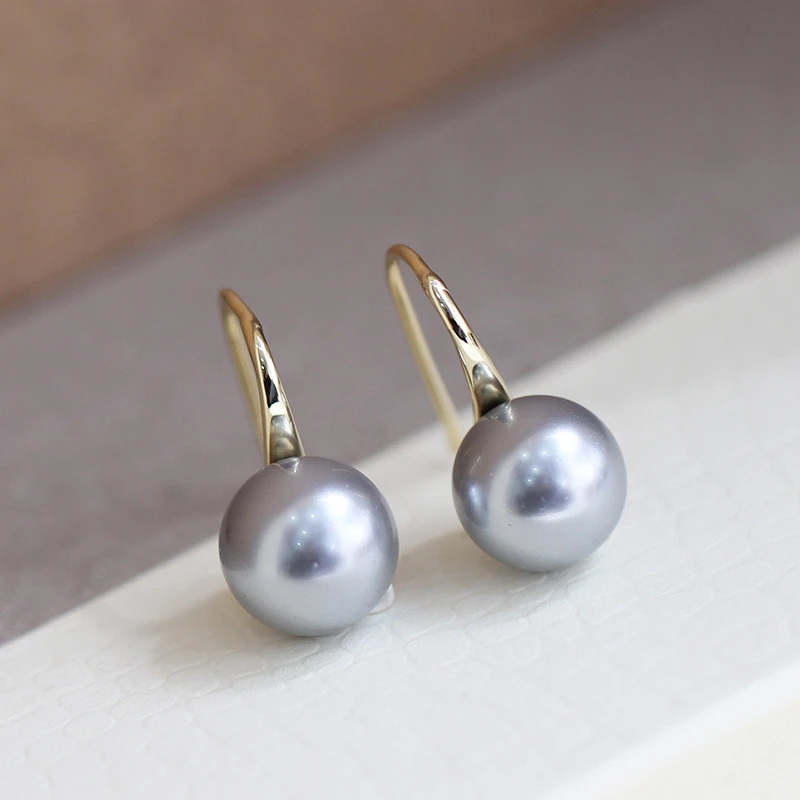 Simple multi-color imitation pearl spoon ear hook wild Korean female earrings | Украшения и аксессуары