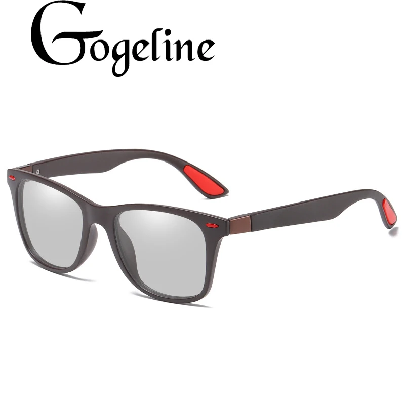 Gogeline фотохромные солнцезащитные очки мужские Поляризованные квадратные очки Хамелеон для рыбалки мужские очки для вождения Меняющие цвет солнцезащитные очки