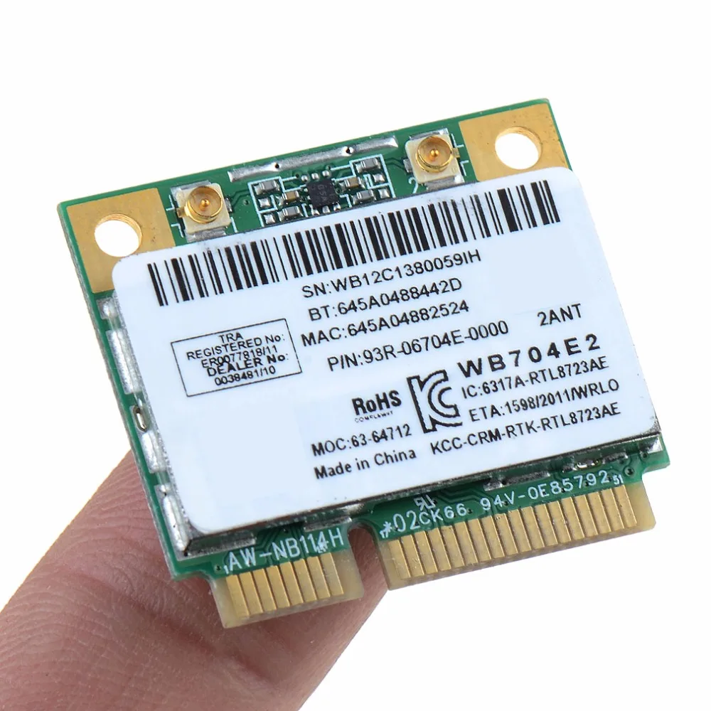 Сетевые карты для ноутбука Mini PCI-E Combo беспроводная карта Realtek RTL8723AE 300M+ 4,0 Bluetooth 802.11n сетевые карты VCM18 Новинка