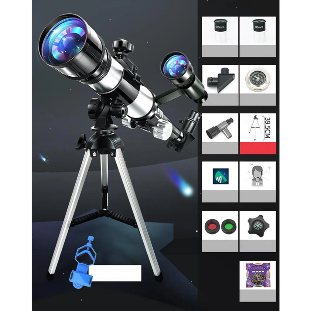 70mm Astronomy Reflector Telescope Set and Tripod Moon filter for No-tool Up | Инструменты
