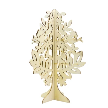 

Christmas Wooden Carved Hollow Decoration Christmas Tree Three-dimensional DecorationNew