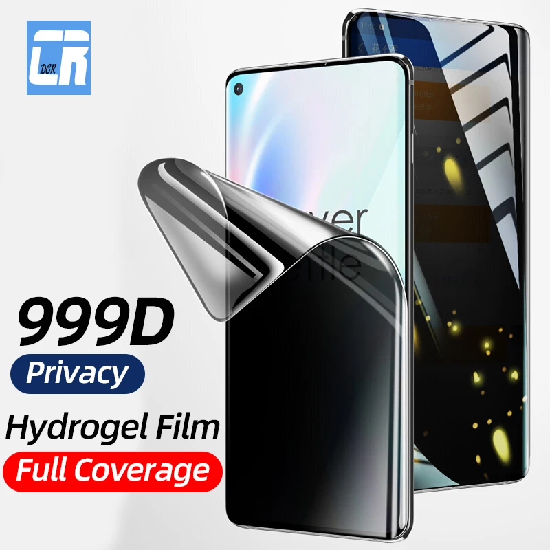 Антишпионская полный закругленный протектор экрана для One Plus 8 Pro Гидрогелевая