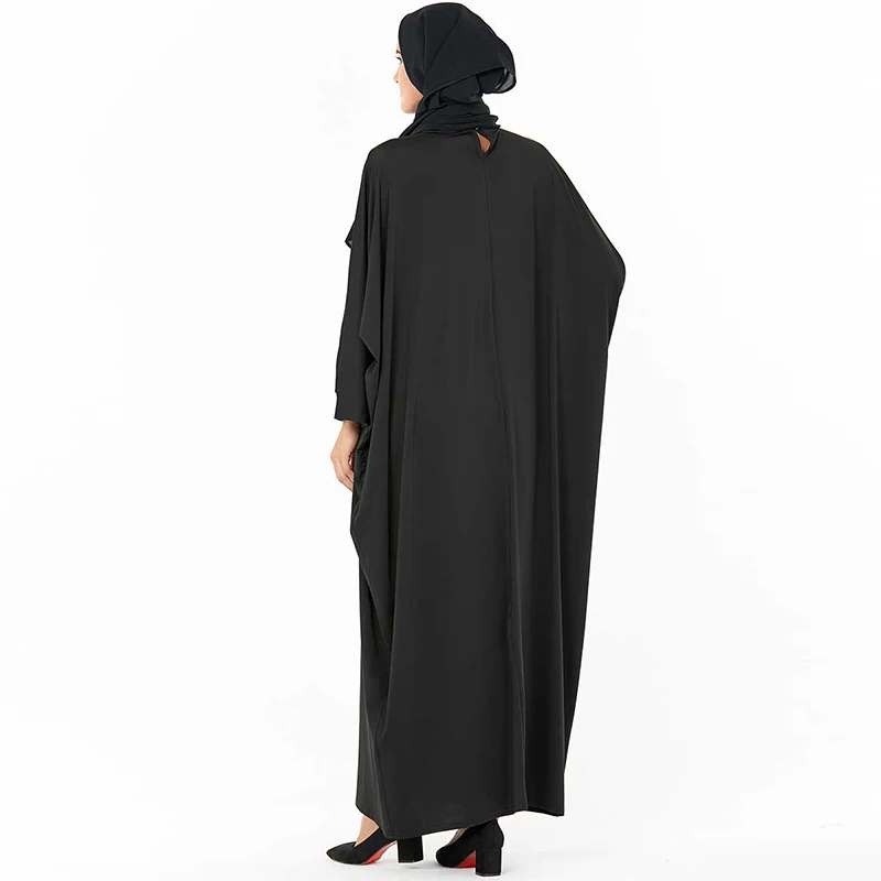Черный Абая Дубай турецкий хиджаб мусульманское платье кафтан Jilbab Исламская одежда Абая для женщин Caftan Grote Maten Dames Kleding