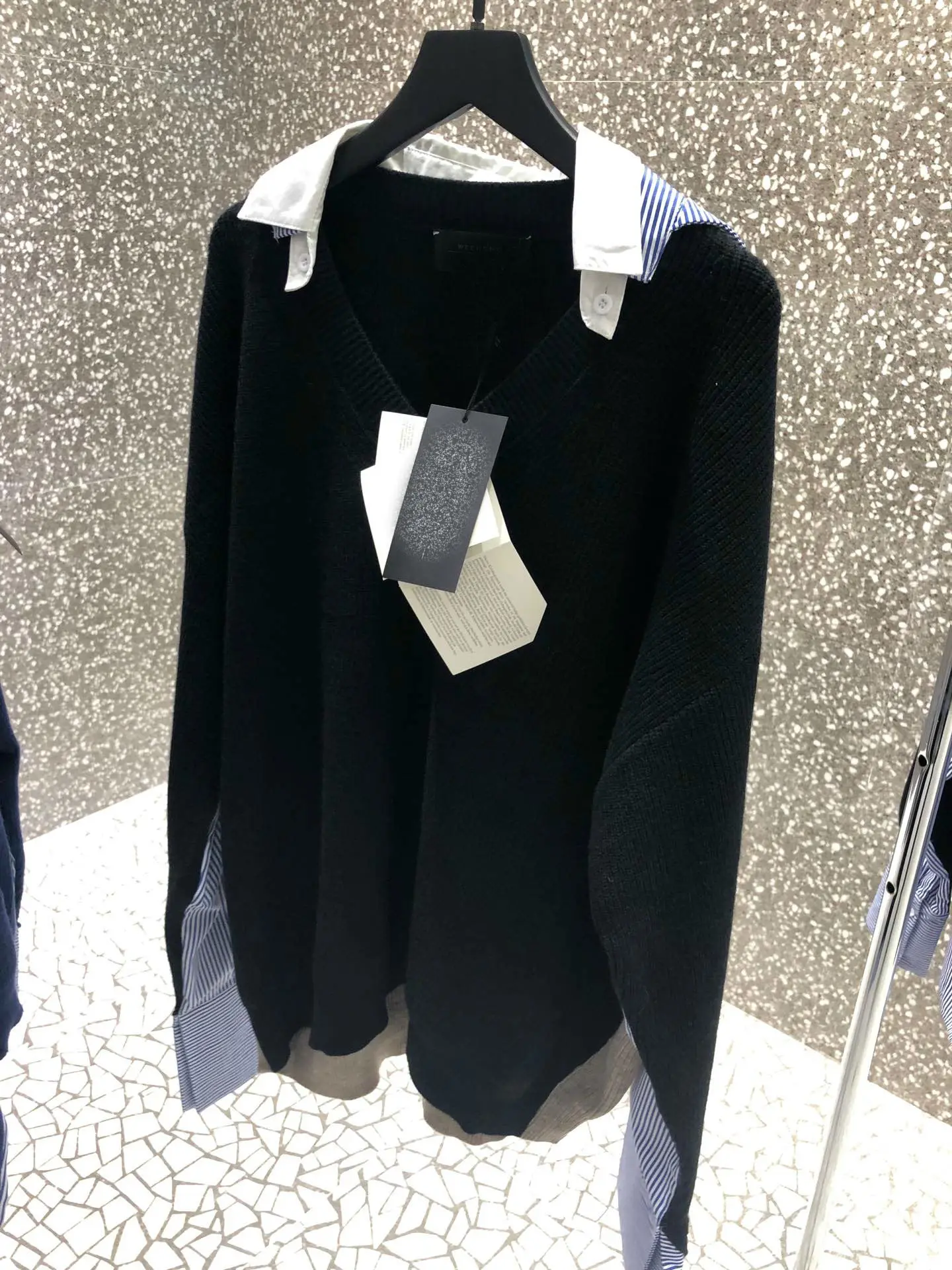 Winter Fashion New Limited Edition Double Collar Wool Color Matching Sweater Women Free Shipping Worldwide