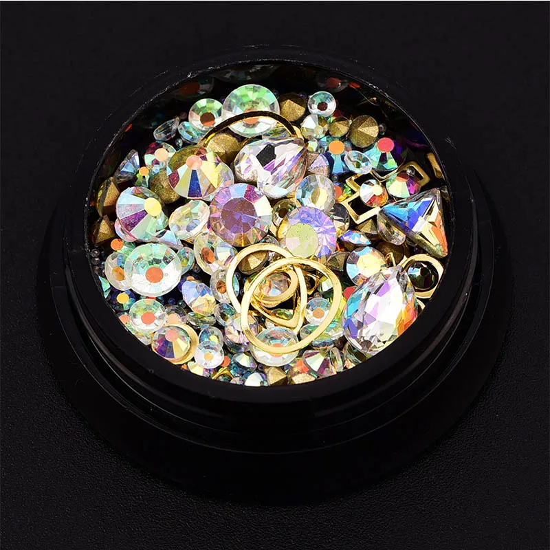 Многоразовые Стразы алмазные украшения для ногтей цветной кристаллический