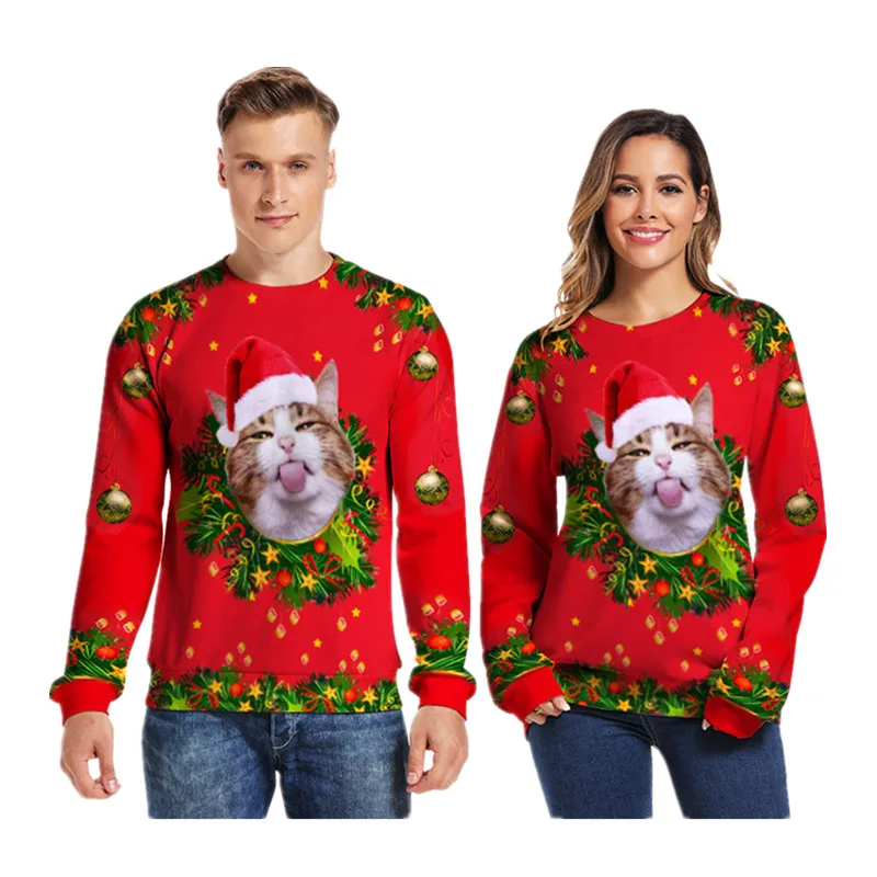 RAISEVERN Unisex 3D Print Ugly Christmas Pullover Sweater Jumper Various Design
