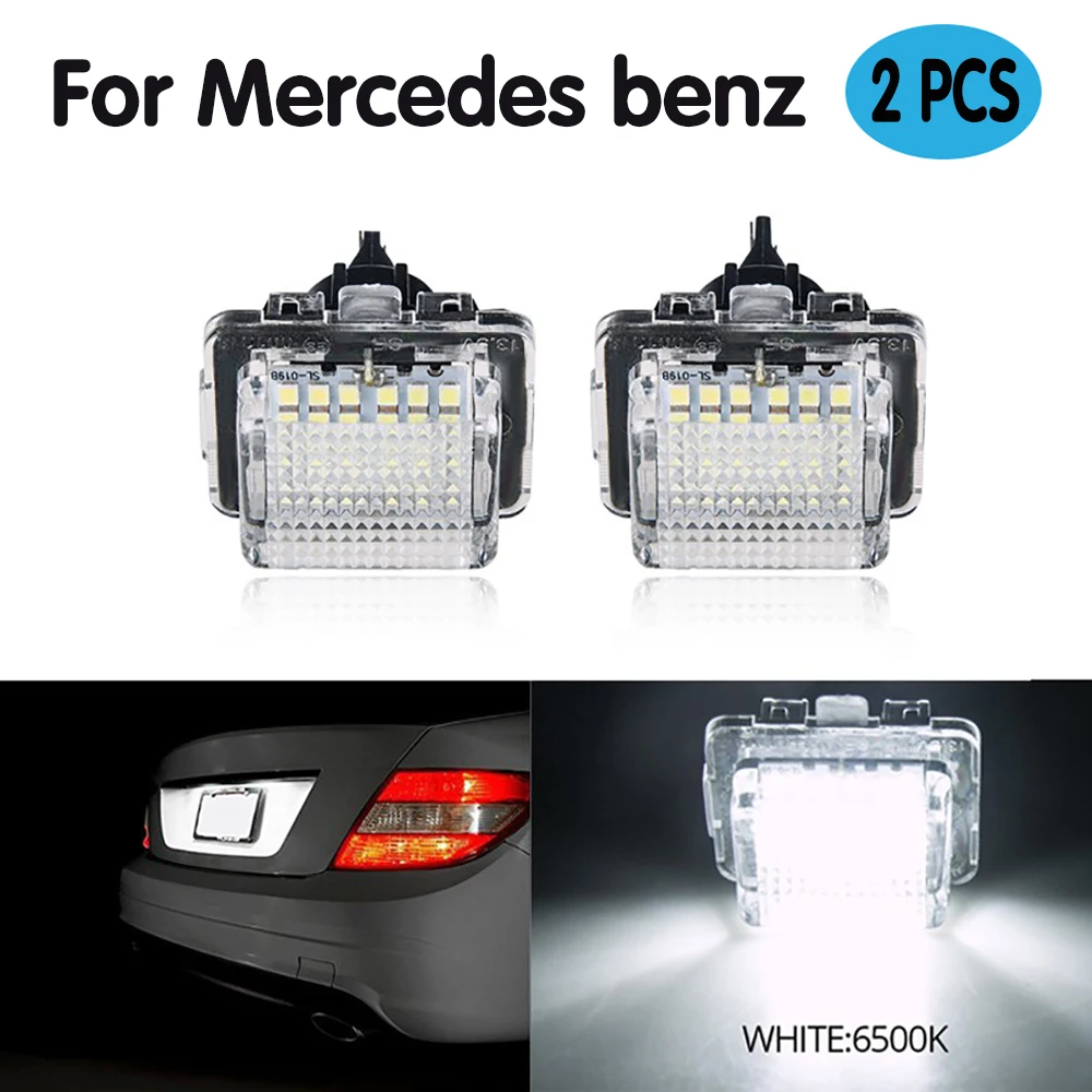 

2pcs car led License Number Plate Light lamp tail Luces ligting for Mercedes Benz C-Class W204 4-door sedan C180 C200 C280 C63