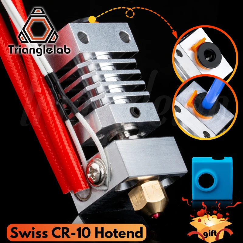 Алюминиевый прецизионный радиатор Trianglelab Swiss CR10 hotend с титановым разрывом 3D печать