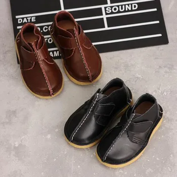 

Girls' Boys' Genuine Leather Casual Shoes With Beef Tendon Soles And Loop Fasteners Design,Warm Round Toe Shoes For Children