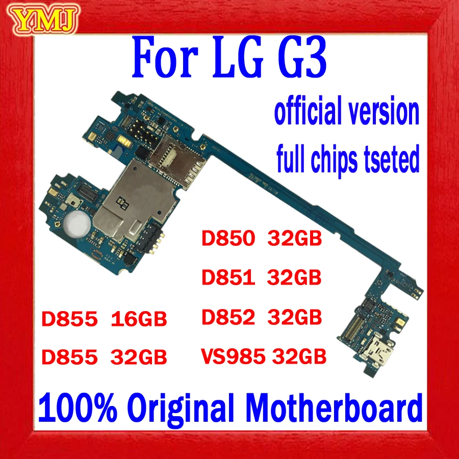 For LG G3 D855 Original Motherboard D850 D851 D852 VS985 Factory Unlocked Logic Board With Chips Android System | Мобильные телефоны
