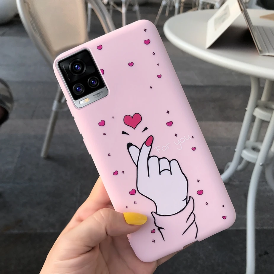 phone pouch bag For Vivo V20 Case V2024 V2025 Soft Silicone Stylish Candy Painted Cover For Vivo V20 V2040 Phone Cases Shockproof Bumper VivoV20 glass flip cover