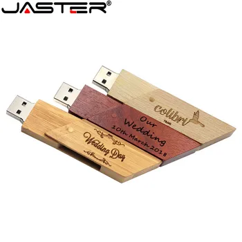 

JASTER Trapezoidal flip wood USB Flash Drive USB stick USB 2.0 4GB 8GB 16GB 32GB 64GB U disk Creative gifts
