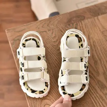 

Summer Kids Beach Sandals Baby Girls Leopard Brand Sandals Children Soft Black Shoes Boys Casual Sandals Fashion Soft Shoes