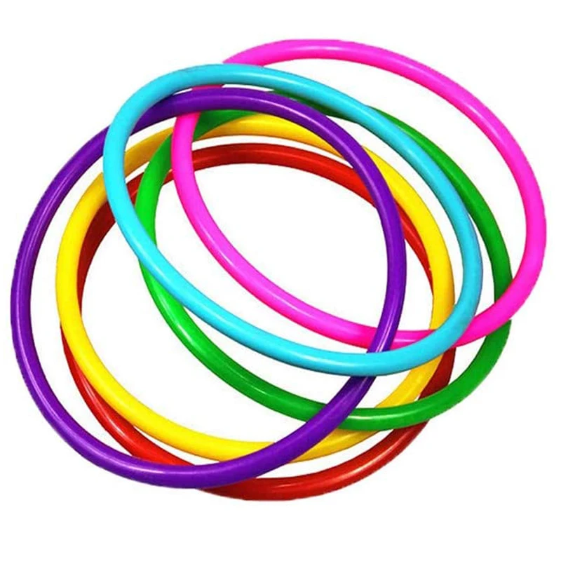 5x 18CM Colorful Plastic Hoopla Ring Toss Circle Set Educational Toy for Kids UV 