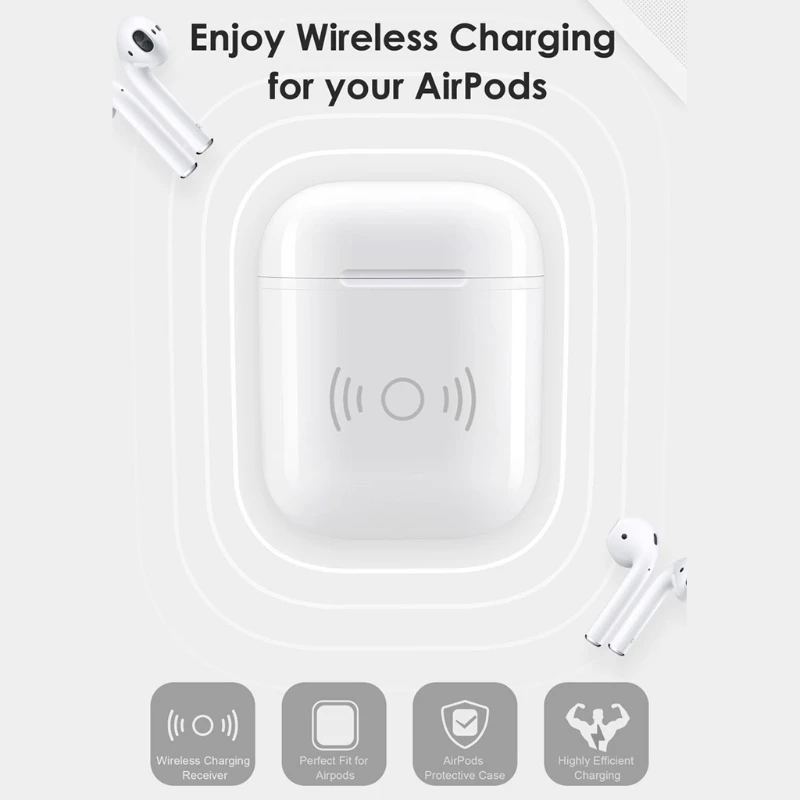 Qi Беспроводное зарядное устройство чехол для Apple AirPods Bluetooth наушники