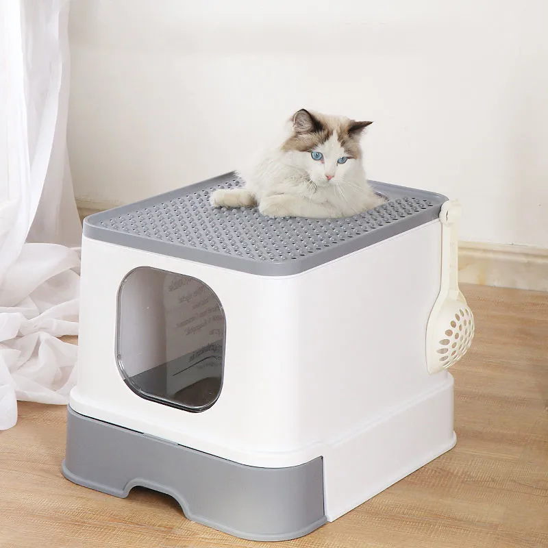 Pets Fully Enclosed Cat Litter Box Large Anti-spatter Drawer Top Into Pet Toilet Deodorization Cat Supplie Pets Fully Enclosed Cat Litter Box Large Anti-spatter Drawer Top Into Pet Toilet Deodorization Cat Supplie