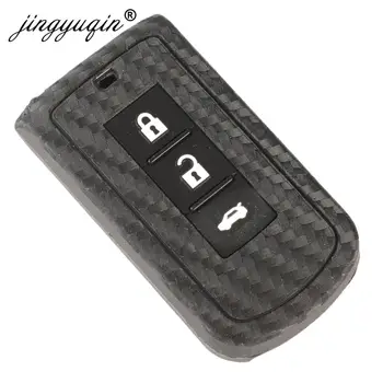 10pcs portachiavi per auto set fob per MITSUBISHI Outlander Lancer EX ASX Colt Grandis Pajero Sport copertura a distanza in fibra di Silicone