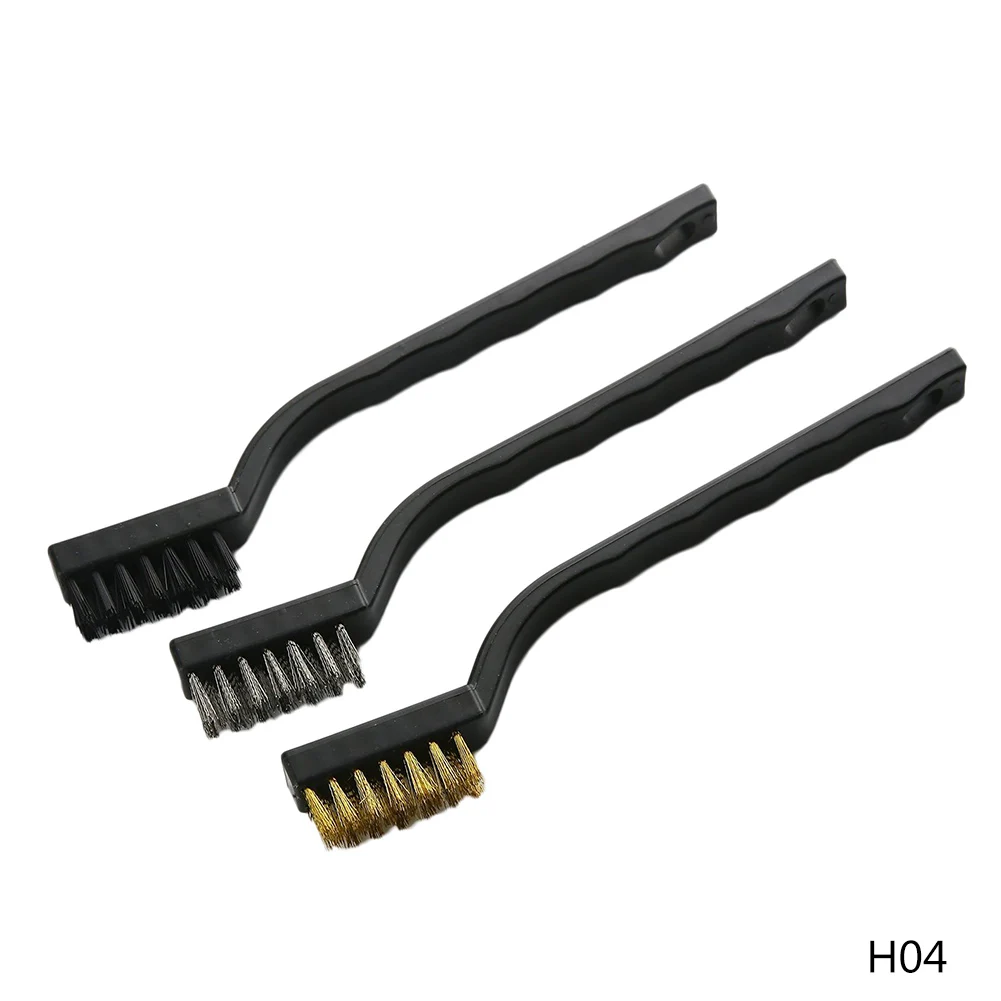 3-in-1 set 3 вида Чистящая Щетка нейлоновый латунный нержавеющий проволочный набор кистей медный провод нейлоновая промышленная щетка аксессуары для ручного инструмента - Цвет: 3-in-1 set