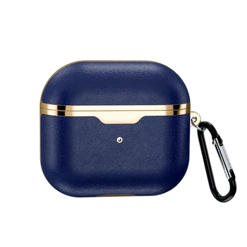 

Leather Case for airpods- pro 4 For Apple Air Pods Case Cover Bluetooth Earphone Q81F