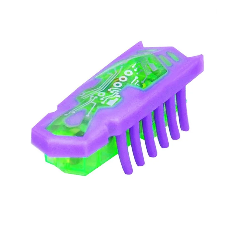 Purple Нано-робот-жук с шестигранной головкой, светодиодный светильник, электронный Кот, собака, котенок, щенок, домашние животные, игрушка, детская практичная шутка, насекомое, удивительные игрушки, товары - Цвет: Purple