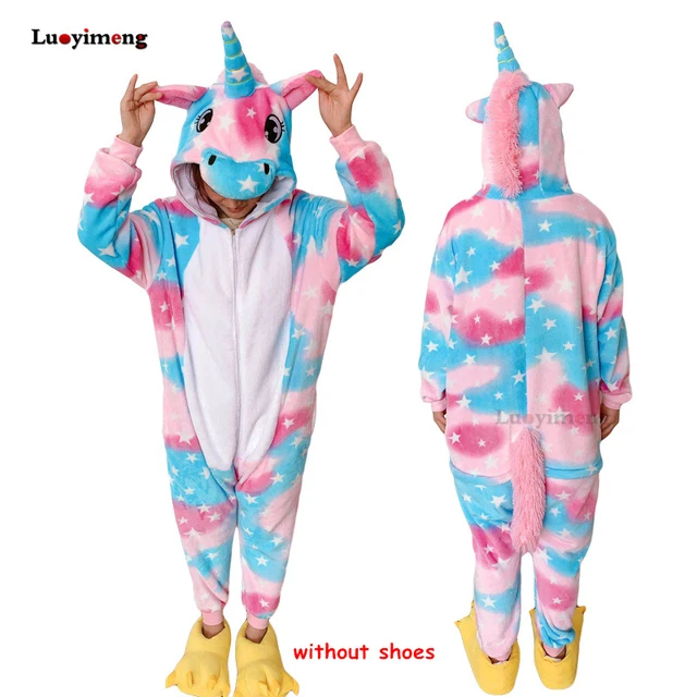 Women Flannel Pajamas Sleepwear Pijama Unicornio 3d Cat Kigurumi Night Onesies Adult Flannel Pyjamas Mujer Home Clothing - Onesies - AliExpress