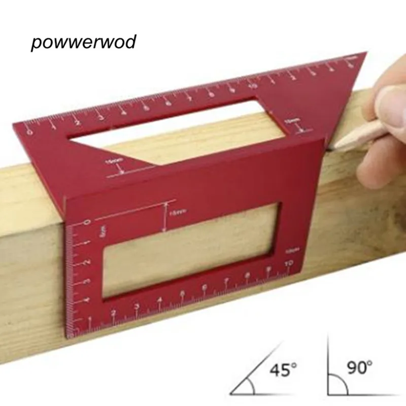 1 шт. алюминиевый сплав квадратная угловая линейка 45/90 градусов измеритель угломер маркировочная линия инструмент для деревообработки
