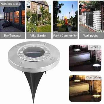 

8 LED Solar Garden Light Waterproof In-Ground Light Solar Lamp Lighting for Pathway Yard Deck White/Warm White