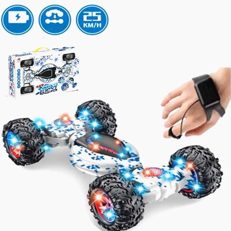 Трюк RC автомобиль игрушка жесты зондирования скручивание автомобиля, внедорожник игрушечные машинки Дети Рождественские подарки, двусторонний флип с светильник S
