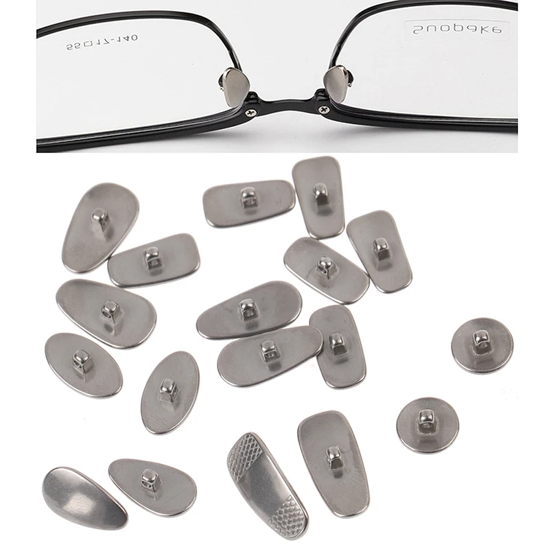 Coussinets ronds en alliage de titane pour lunettes, graines de melon, gouttelettes d'eau, accessoires pour lunettes, métal antarctique, 2 pièces