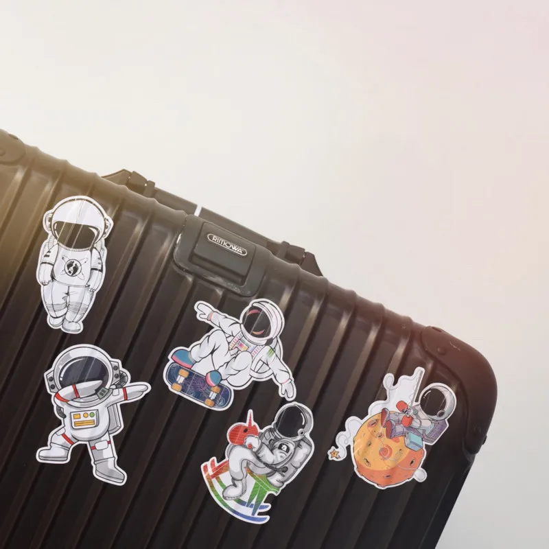 5 Pcs/Set 5~10cm Space Astronaut Planets Waterproof PVC Stickers Toys laptop Pitcher Bottle Luggage Notebook Decorate for Kids