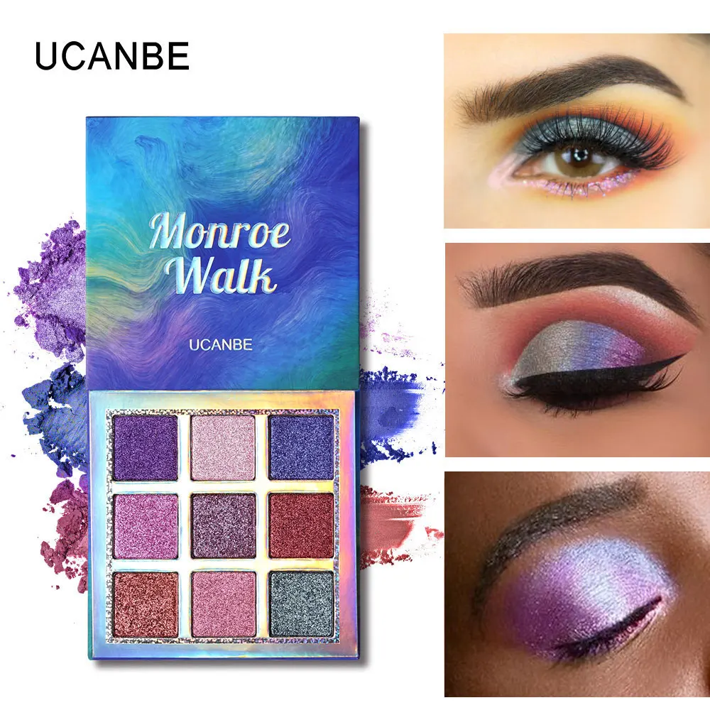 UCANBE 9 Shimmer Matte duoхромированный драгоценный камень палитра теней для век сливочный пигментированный цвет Payoff тени для век Гладкий макияж блестящие глаза