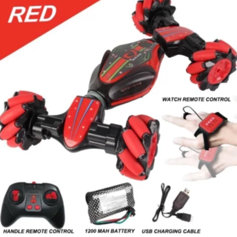 

Remote Control Stunt Car Gesture Induction Twisting Off-Road Vehicle Light Music Drift Dancing Side Driving Toy Gift for Kids