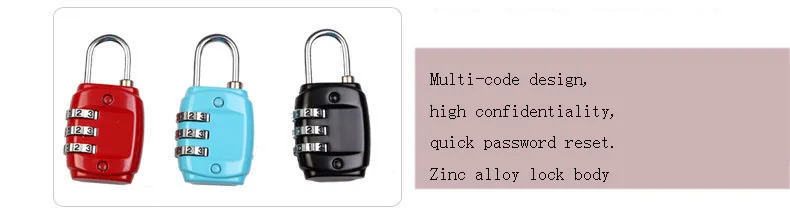Чемодан, чемодан, металлический кодовый замок, 3 циферблата, кодовый пароль, кодовый замок, Мини Кодовый Ключ, противоугонные замки