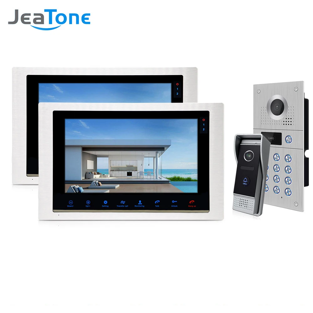 JeaTone 10 ''Проводная видео дверь Домашний Телефон Запись и Фото Память сенсорная