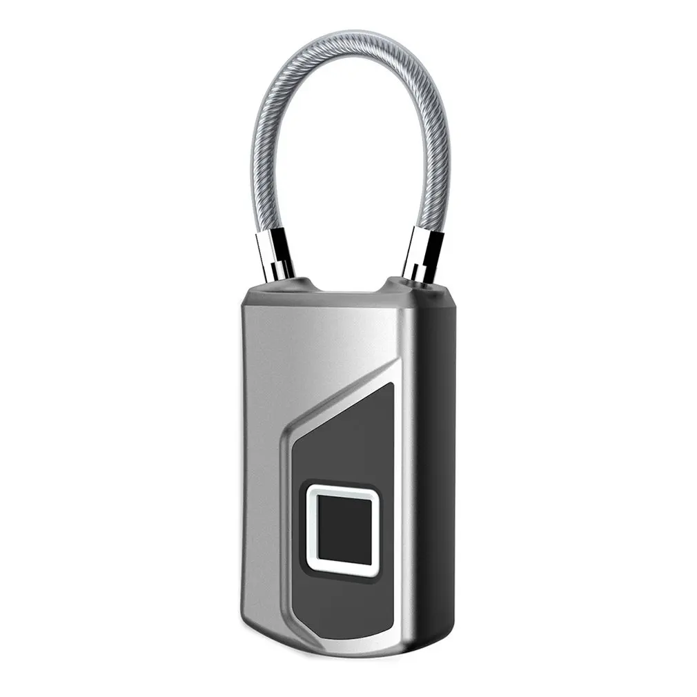 

USB Rechargeable Smart Keyless Fingerprint Lock IP66 Waterproof Anti-Theft Security Padlock Door Luggage Case Lock