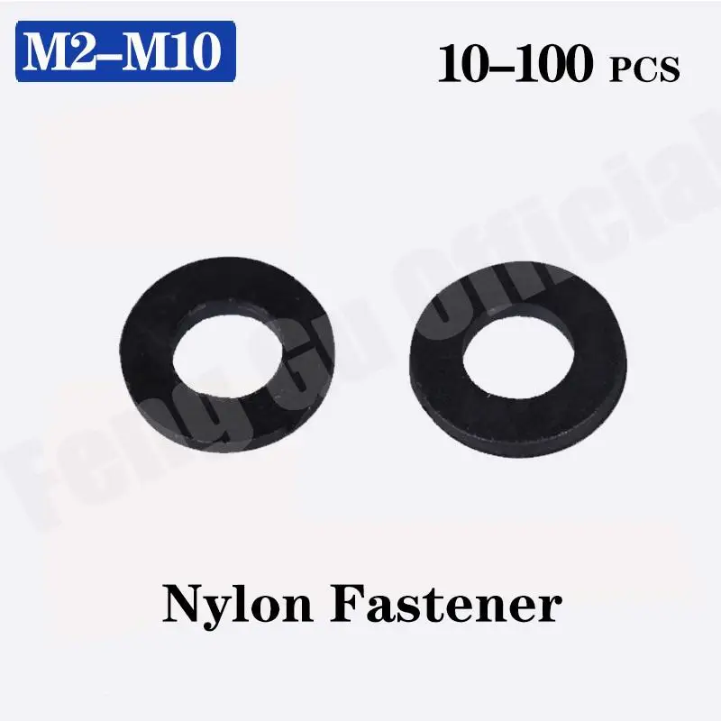 [M2 M20] Black Plastic Nylon Washer Plated Flat Spacer Washer Seals