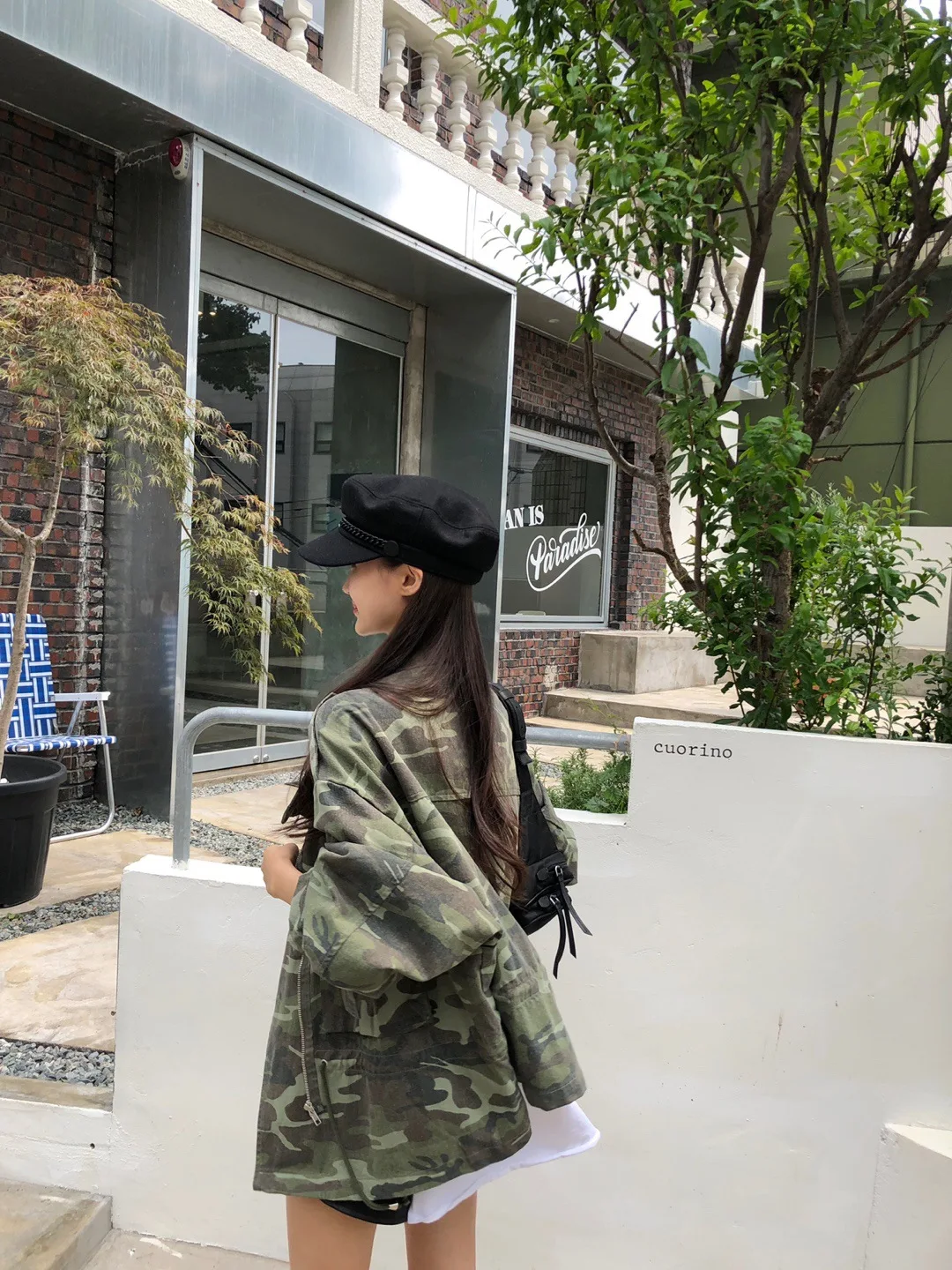 Южная Корея Dongdaemun Ретро BF Hong Kong Стиль свободного кроя пальто рабочая одежда повседневное камуфляжное пальто