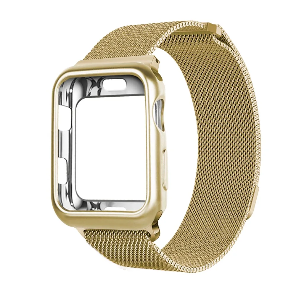 Для Apple Watch чехол+ ремешок iwatch 5 ремешок 42 мм 38 мм Миланский ремешок из нержавеющей стали браслет часы Apple watch 4 3 21