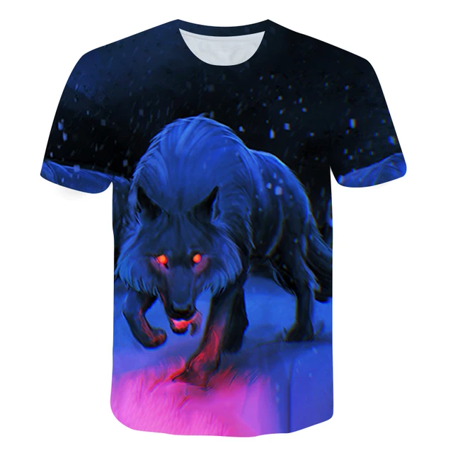 New Wolf T-shirt 3D Print Summer T shirt for Men Casual Oversized Men's Sports T-shirt O-neck hip hop Short Sleeve Tops Clothes t shirt for men-T883